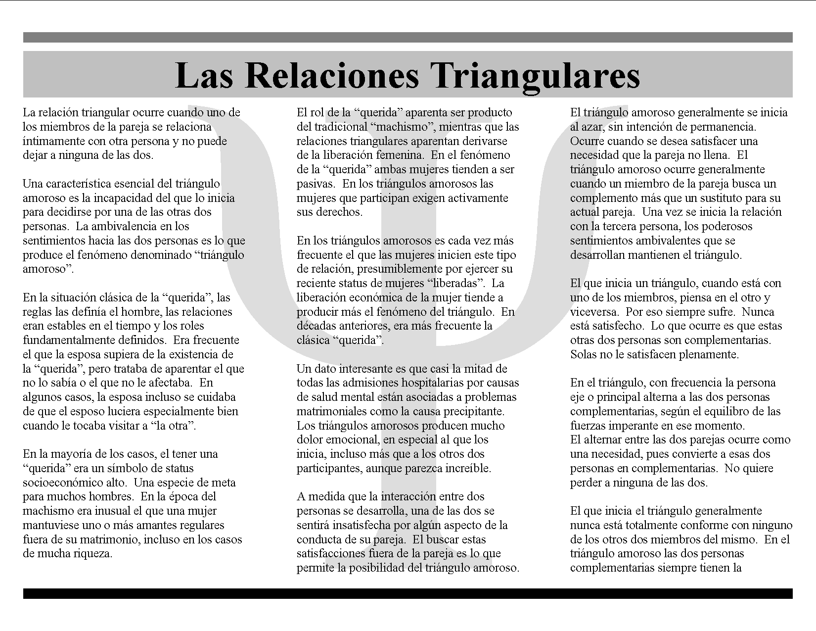 Las Relaciones Triangulares, P. 2